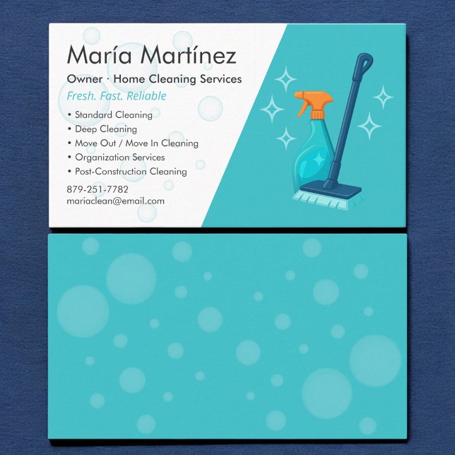Cartão De Visita Cleaning Service Professional (Criador carregado)