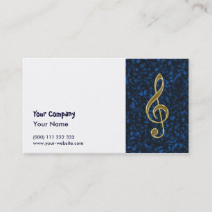 Cartão De Visita Clef de triplo dourado