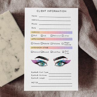 Cartão De Visita Cliente de Extensões de Eyelash por Estética Holog
