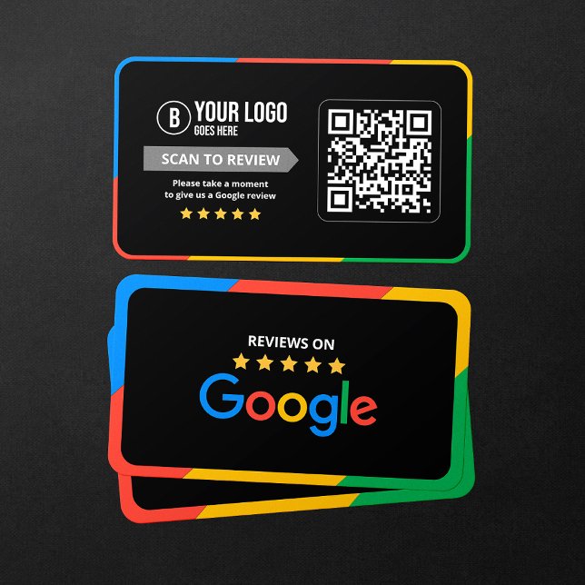 Cartão De Visita Cliente Google Revisa Código QR Revisão de Negócio (Criador carregado)