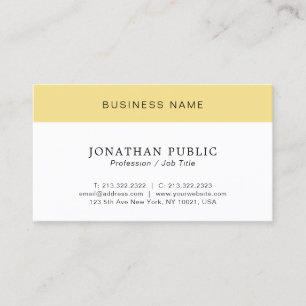 Cartão De Visita Cliente Mínimo Elegante Branco e Dourado