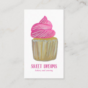 Cartão De Visita CLIENTE Rosa Pink de Catering de Cupcake doce