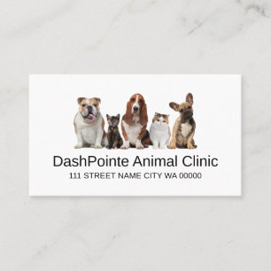 Cartão De Visita Clínica de Animais de Estimação Negócios Veteriná