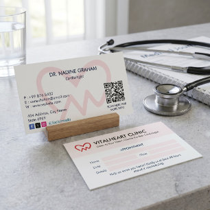 Cartão De Visita Clínica de Cardiologia Empresarial   Compromisso L
