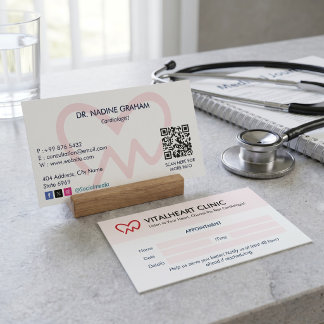 Cartão De Visita Clínica de Cardiologia Empresarial | Compromisso L