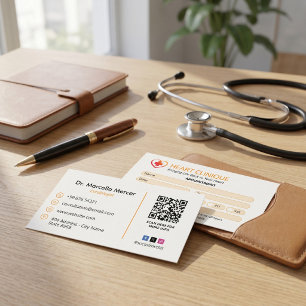 Cartão De Visita Clínica de Cardiologia Empresarial Compromisso L