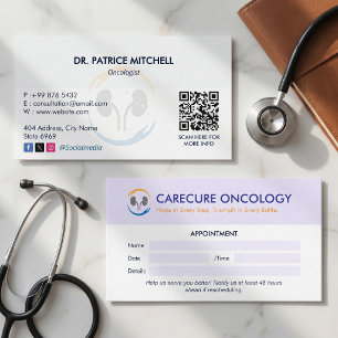 Cartão De Visita Clínica de Oncologia Negócios   Compromisso Simple