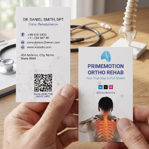 Cartão De Visita Clínica de reabilitação ortopédica   Branco modern
