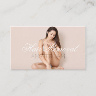 Cartão De Visita Clínica de Remoção de Pelos Rose Gold Marble