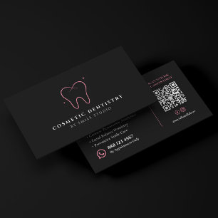 Cartão De Visita Clínica Dentária de Dentista Cosmético Elegante Ro