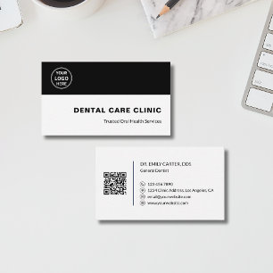 Cartão De Visita Clínica Dentária Dentista Logotipo Personalizado C