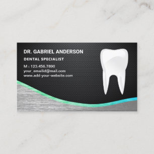 Cartão De Visita Clínica Odontológica Dentista Dente de Aço Fibra d