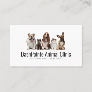 Cartão De Visita Clínica Veterinária de Animais de Estimação Abrigo