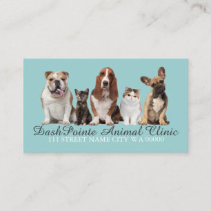 Cartão De Visita Clínica Veterinária de Animais de Estimação Abrigo