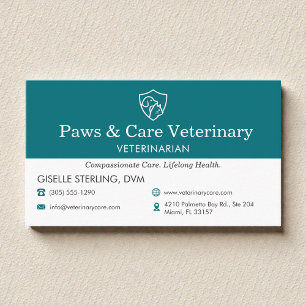 Cartão De Visita Clínica Veterinária de Cuidados com Animais Profis