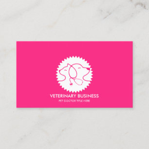 Cartão De Visita Clínica Veterinária de Patinhas Rosa e Branca para