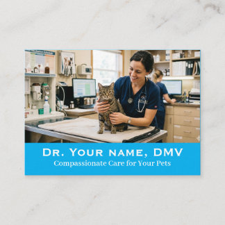 Cartão De Visita Clínica Veterinária Minimalista Foto Personalizáve