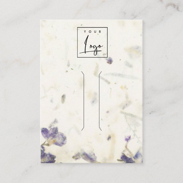 Cartão De Visita Clipe de Cabelo de Textura em Papel Flocado em Púr (Frente)