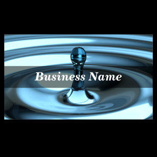 Cartão De Visita close up 3D da gota perfeita da água azul