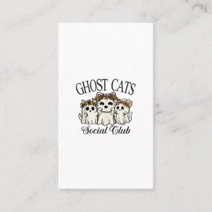 Cartão De Visita Clube Social de Gato Fantasma de Halloween Gato As