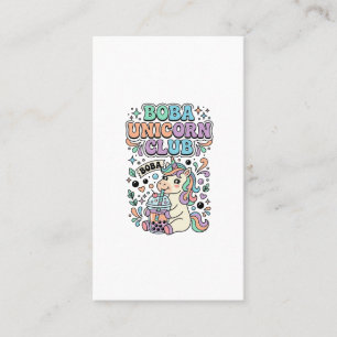 Cartão De Visita Clube Unicórnio Boba Unicórnio Tipografia Kawaii D