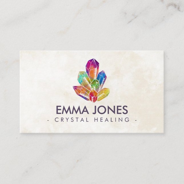 Cartão De Visita Cluster de Cristais Chakras  (Frente)