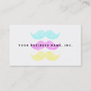 Cartão De Visita CMY Mustaches (estilo letterpress)