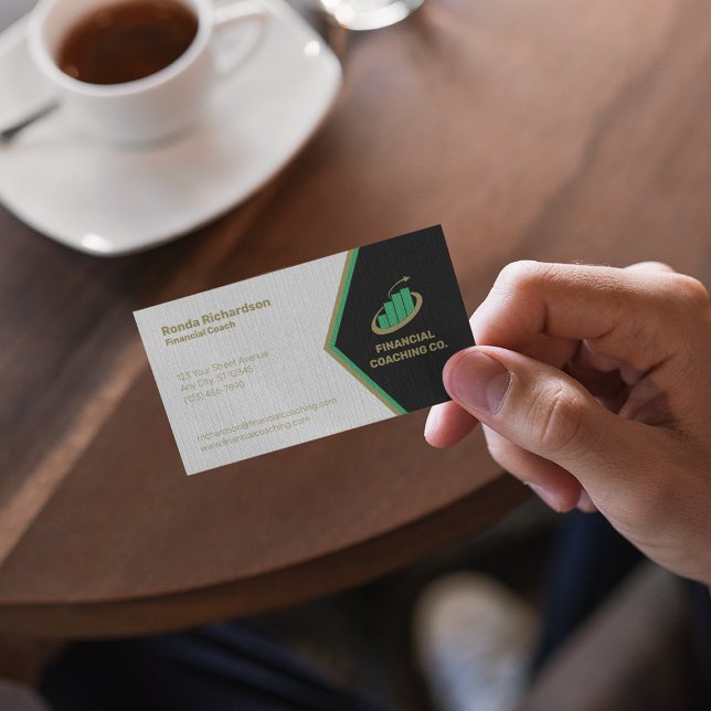 Cartão De Visita Coach Professional Black Financeiro | Branco (Criador carregado)