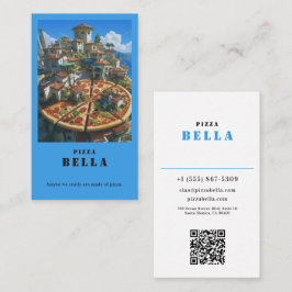 Cartão De Visita Coastal Blue - Rustic Italian Pizza Bella Shop 