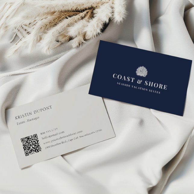 Cartão De Visita Coastal Seashell Brand Logo (Criador carregado)