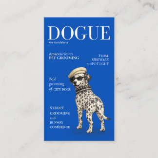 Cartão De Visita Cobalt Blue Dalmatian Dogue Magazine Business Card