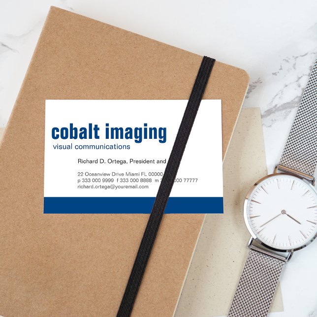 Cartão De Visita Cobalt do Painel de Base (Criador carregado)