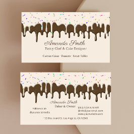 Cartão De Visita Cobertura de Confetti de Chocolate e Baunilha 