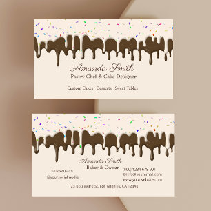 Cartão De Visita Cobertura de Confetti de Chocolate e Baunilha