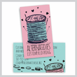 Cartão De Visita Cobertura de costura por costura de rosca de rosca