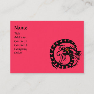 Cartão De Visita COBRA DRAGON RUBY preto e branco, rosa vermelho