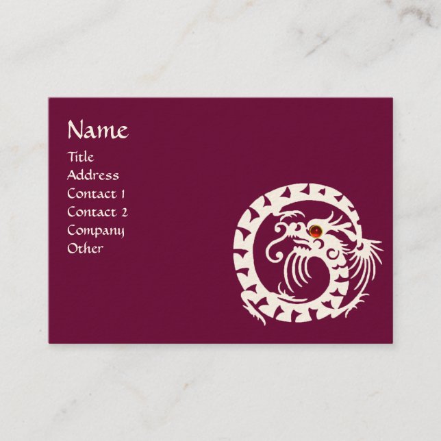 Cartão De Visita COBRA DRAGON RUBY vermelho roxo (Frente)