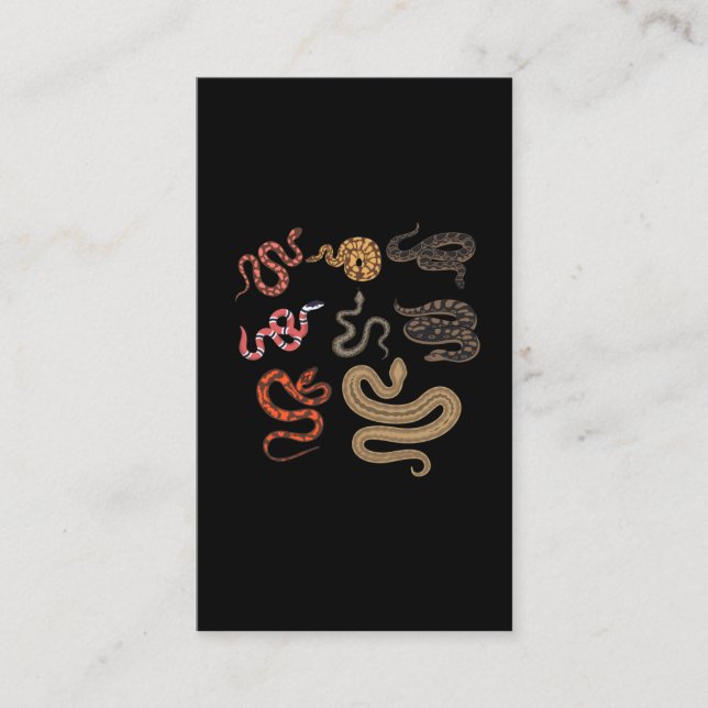 Cartão De Visita Cobra Hunter Reptile Collector Animal Education (Frente)