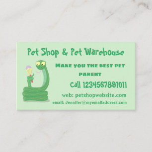 Cartão De Visita Cobra verde engraçado com desenhos de maraca