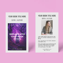 Cartão De Visita Cobrir de Livro e Promocional de Foto do Autor Wri