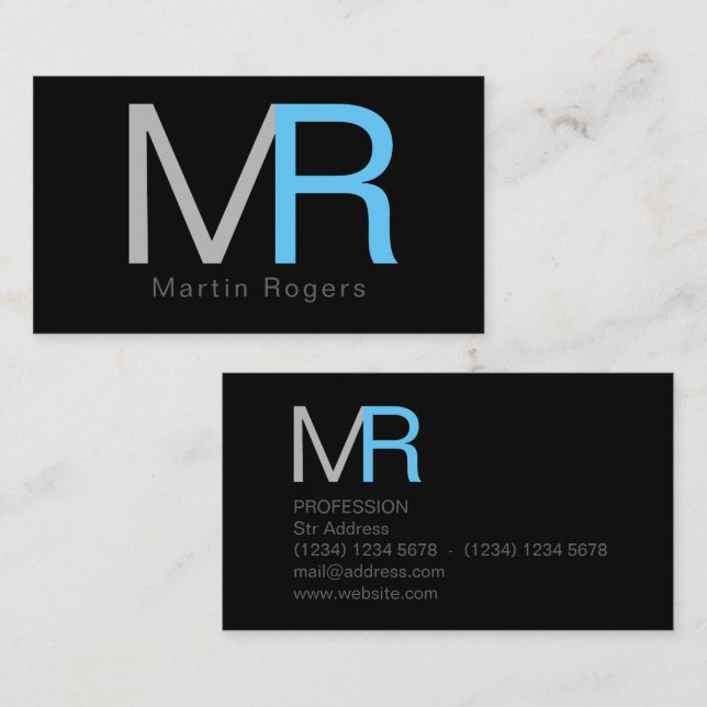 Cartão De Visita Cobrir grande gigante das letras de iniciais (Frente/Verso)