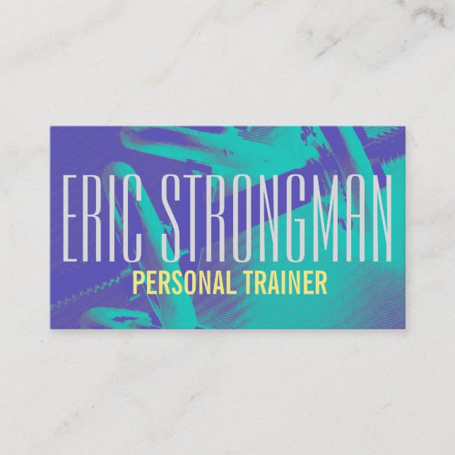 Cartão De Visita Cobrir pessoal do estilo do gym do instrutor da (Frente)