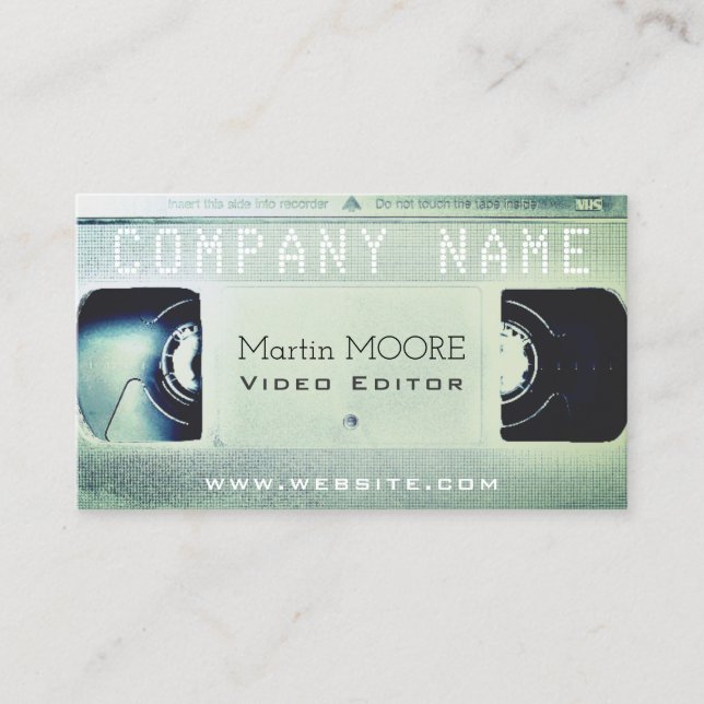 Cartão De Visita Cobrir retro da gaveta brilhante do VHS da luz (Frente)