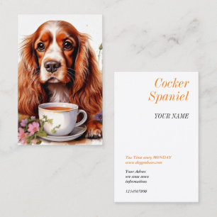 Cartão De Visita Cocker Spaniel preto branco