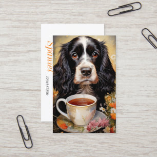 Cartão De Visita Cocker Spaniel preto branco