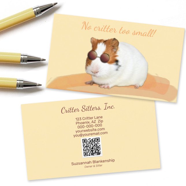 Cartão De Visita Cód. copa-pet guinada-pig QR (Criador carregado)