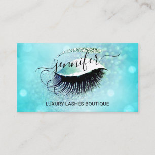 Cartão De Visita Cód. Eyelash Código QR Oceano Glitter Olho Diama