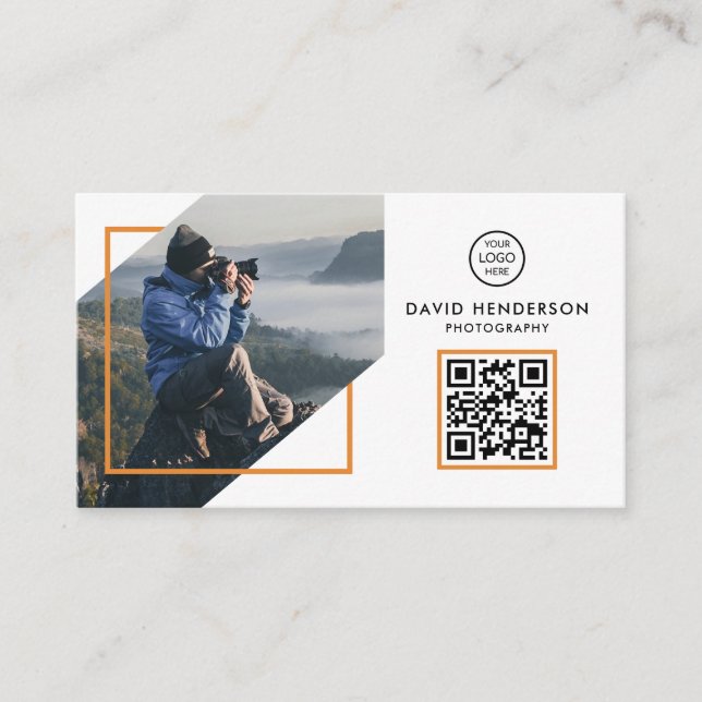 Cartão De Visita Cód. Qr Branco Fotografia Criativa (Frente)