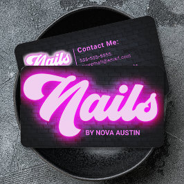 Cartão De Visita Cód. QR da tecnologia de Nail Tech Salon Link Beau