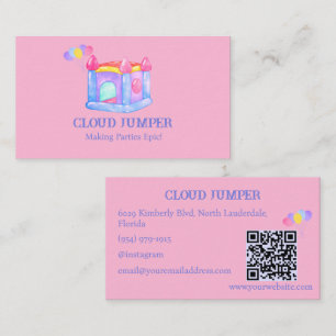 Cartão De Visita Cód. QR de aluguel de salto cor-de-rosa